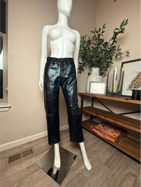 Neon Blonde x Free People Lover Sequin Distressed Cropped Jeans, Size 26 🖤✨